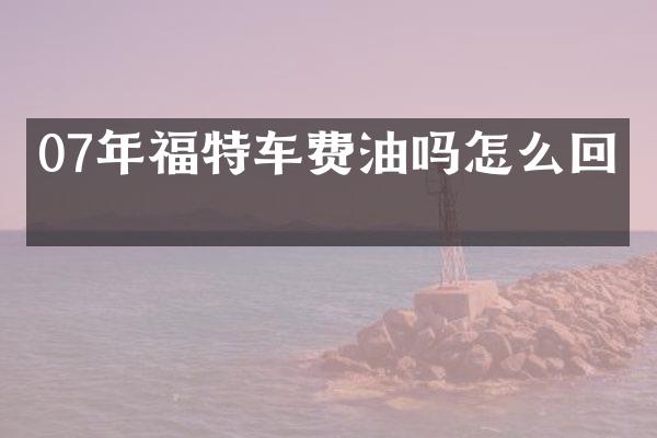07年福特车费油吗怎么回事