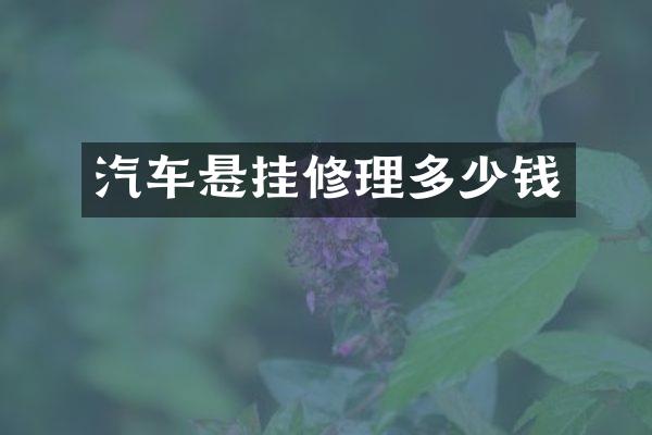 汽车悬挂修理多少钱