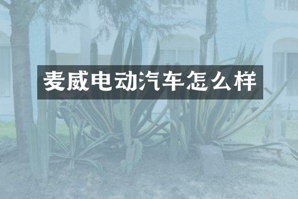 麦威电动汽车怎么样