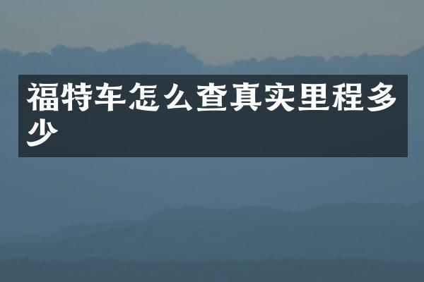 福特车怎么查真实里程多少