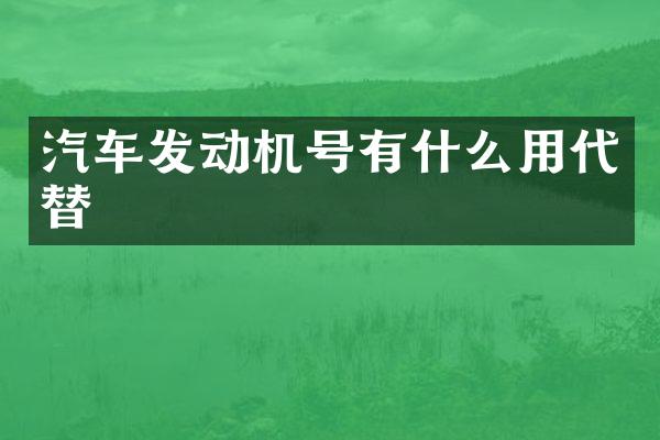 汽车发动机号有什么用代替