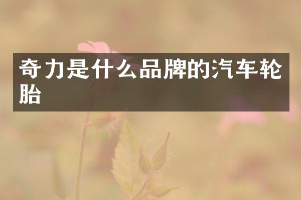 奇力是什么品牌的汽车轮胎