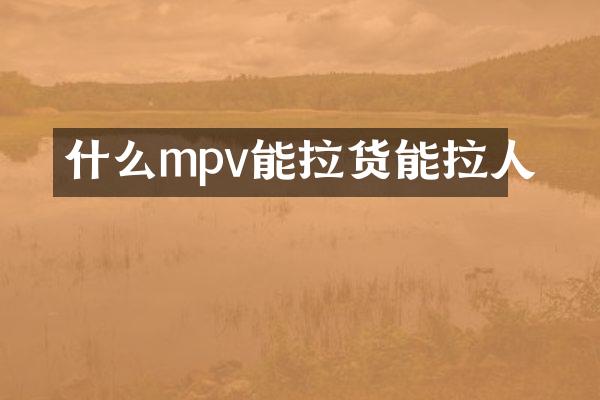 什么mpv能拉货能拉人