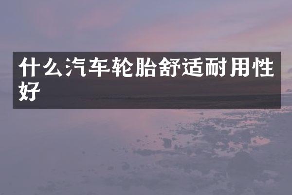 什么汽车轮胎舒适耐用性好