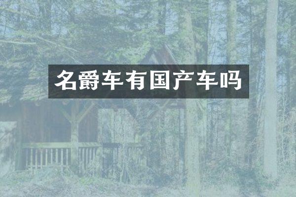 名爵车有国产车吗