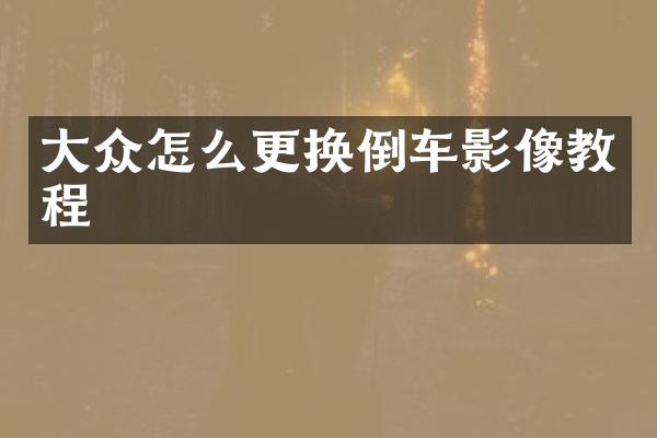 大众怎么更换倒车影像教程