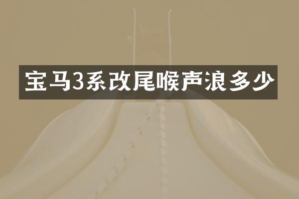 宝马3系改尾喉声浪多少
