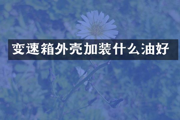 变速箱外壳加装什么油好