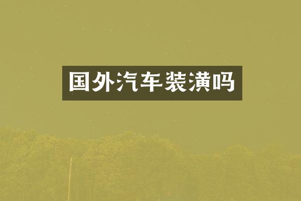 国外汽车装潢吗