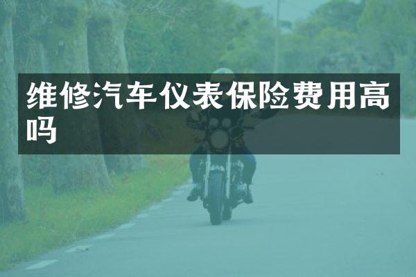 维修汽车仪表保险费用高吗