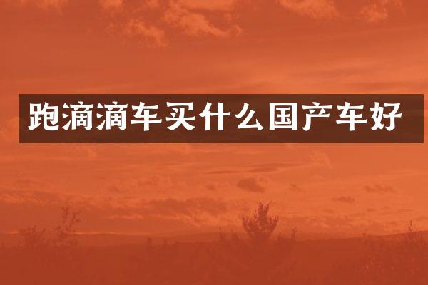 跑滴滴车买什么国产车好