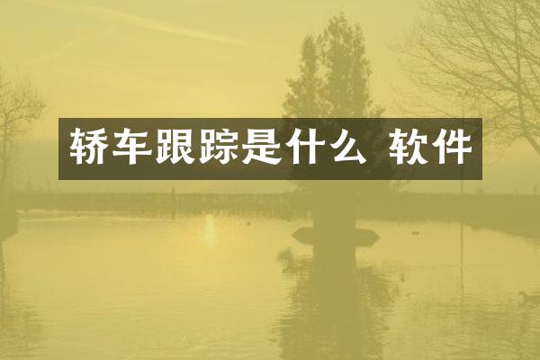 轿车跟踪是什么 软件