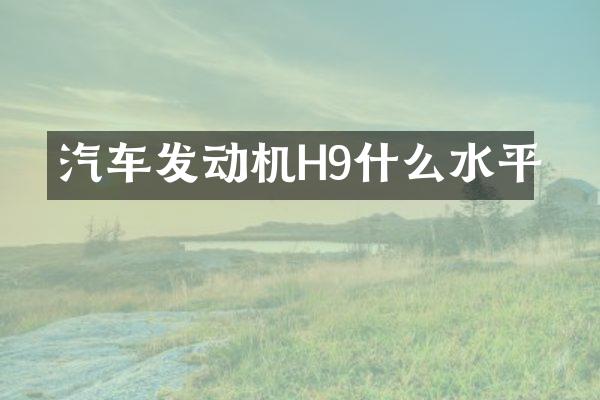 汽车发动机H9什么水平