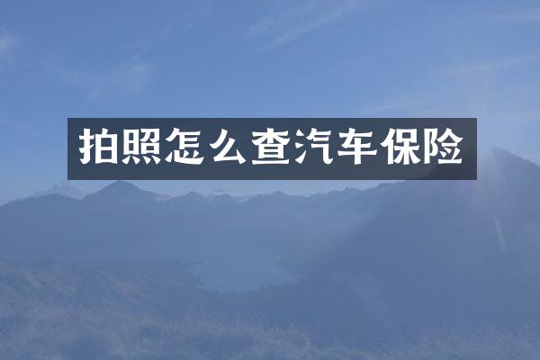 拍照怎么查汽车保险