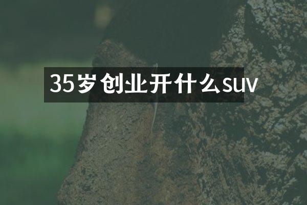 35岁创业开什么suv
