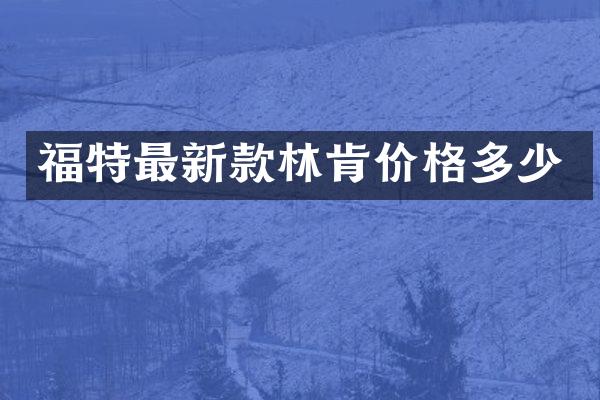 福特最新款林肯价格多少