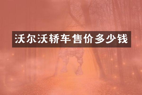 沃尔沃轿车售价多少钱