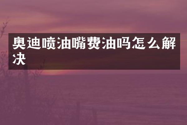 奥迪喷油嘴费油吗怎么解决