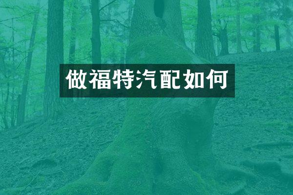 做福特汽配如何