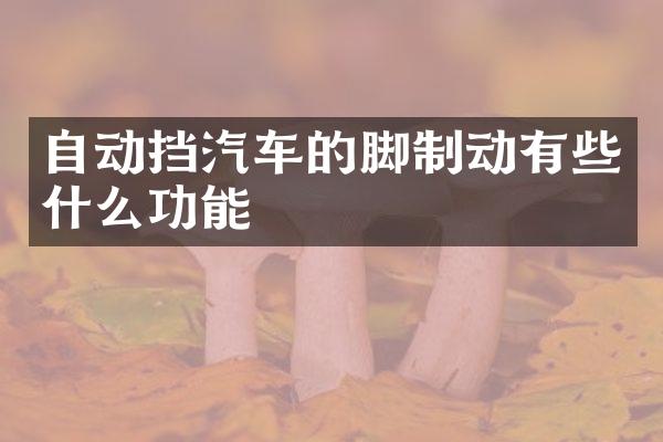 自动挡汽车的脚制动有些什么功能