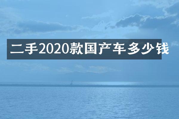 二手2020款国产车多少钱