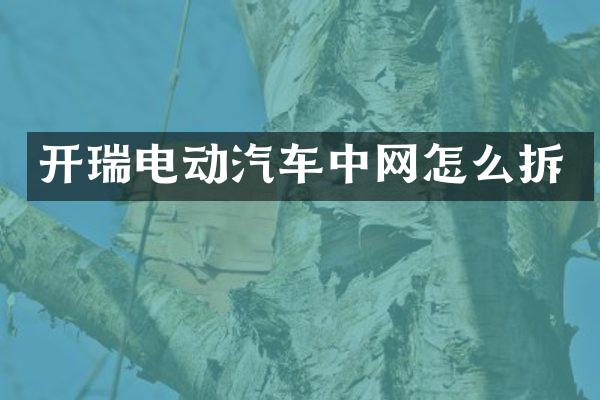 开瑞电动汽车中网怎么拆