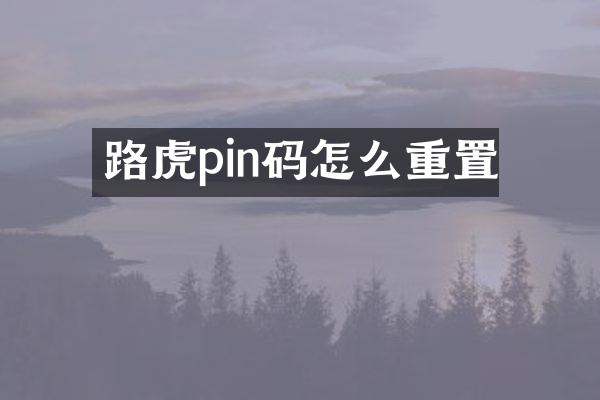 路虎pin码怎么重置