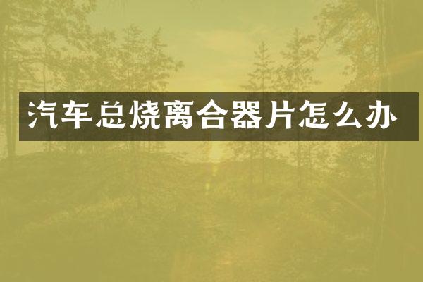 汽车总烧离合器片怎么办