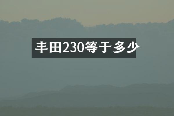 丰田230等于多少
