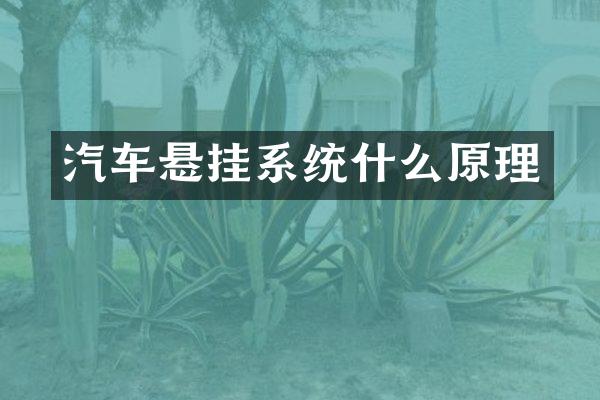 汽车悬挂系统什么原理