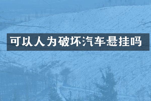 可以人为破坏汽车悬挂吗