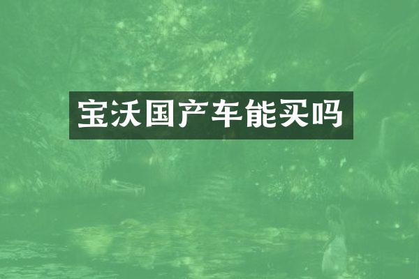 宝沃国产车能买吗