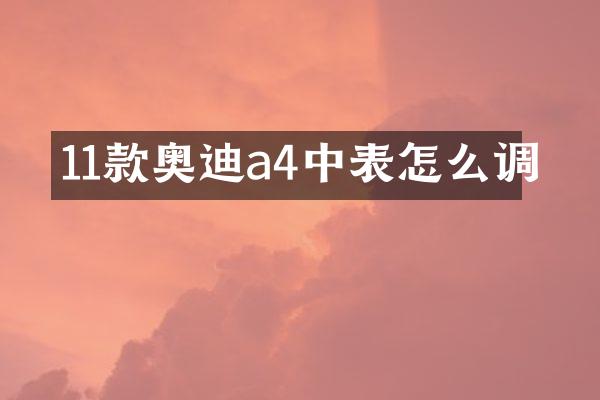 11款奥迪a4中表怎么调