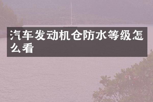 汽车发动机仓防水等级怎么看