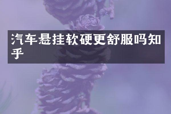 汽车悬挂软硬更舒服吗知乎