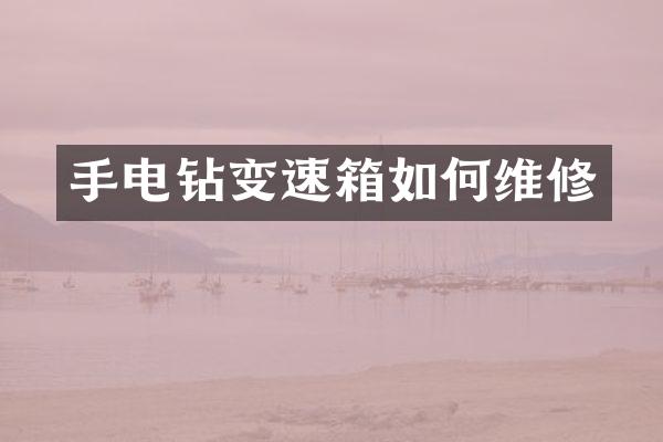 手电钻变速箱如修