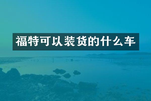 福特可以装货的什么车