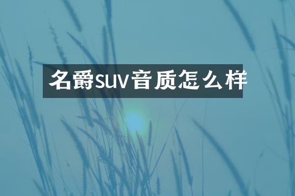 名爵suv音质怎么样