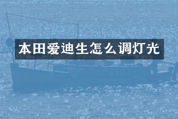 本田爱迪生怎么调灯光
