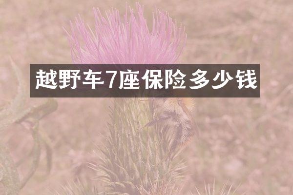越野车7座保险多少钱
