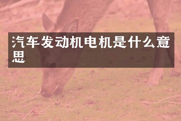 汽车发动机电机是什么意思