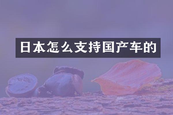 日本怎么支持国产车的