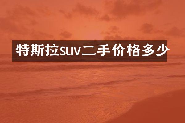 特斯拉suv二手价格多少