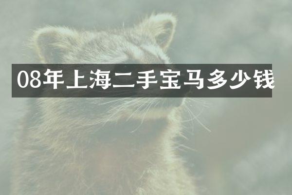 08年上海二手宝马多少钱