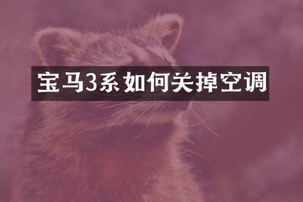 宝马3系如何关掉空调