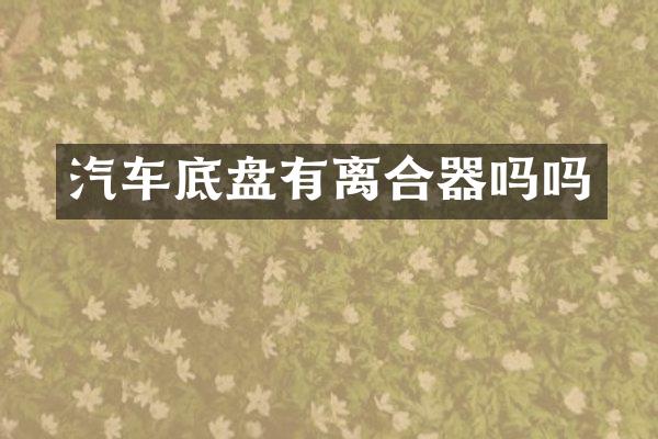 汽车底盘有离合器吗吗