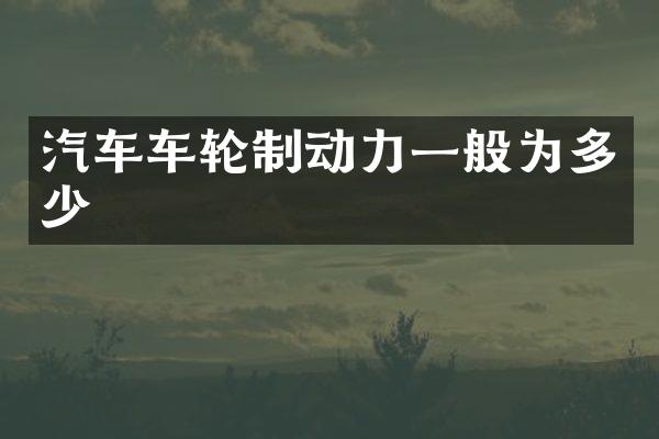 汽车车轮制动力一般为多少