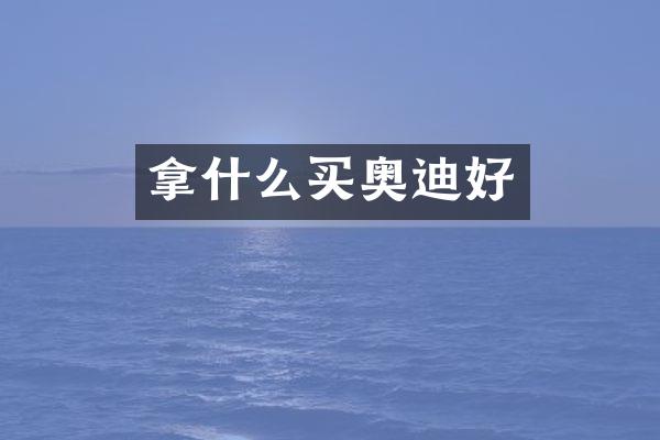 拿什么买奥迪好