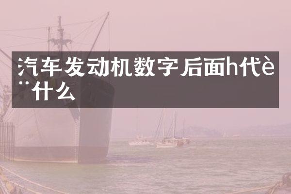 汽车发动机数字后面h代表什么