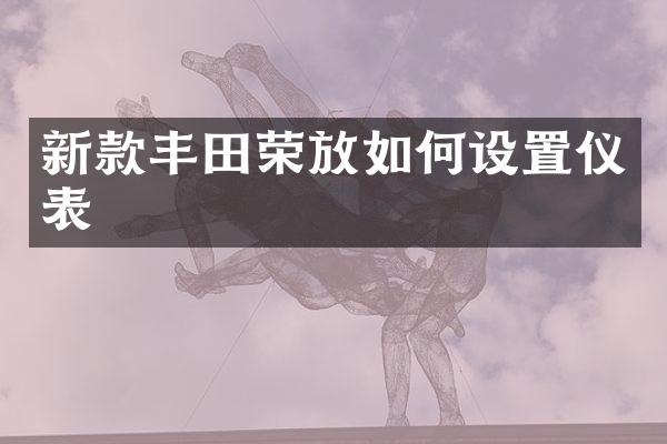 新款丰田荣放如何设置仪表